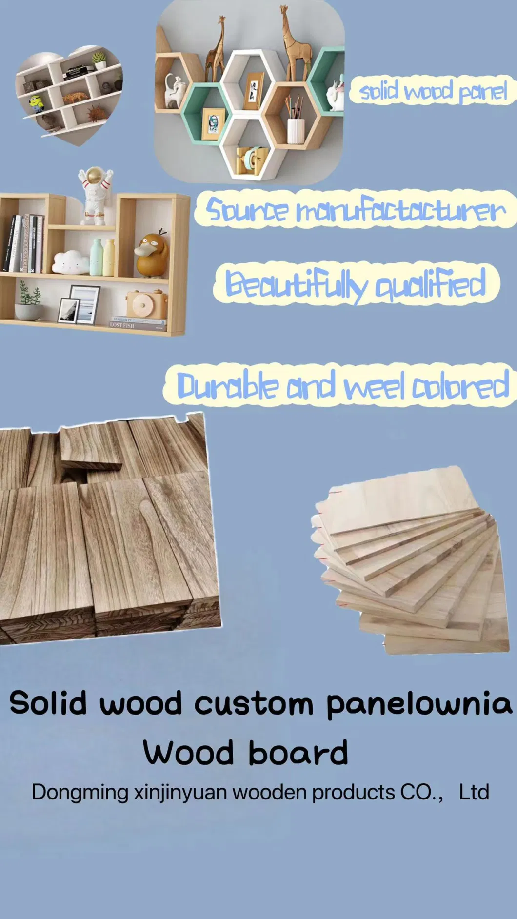 Quality Raw Materials Solid Pine Poplar Paulownia Wood Board for Furniture/Decoration Finger Jointed Timber Sheets